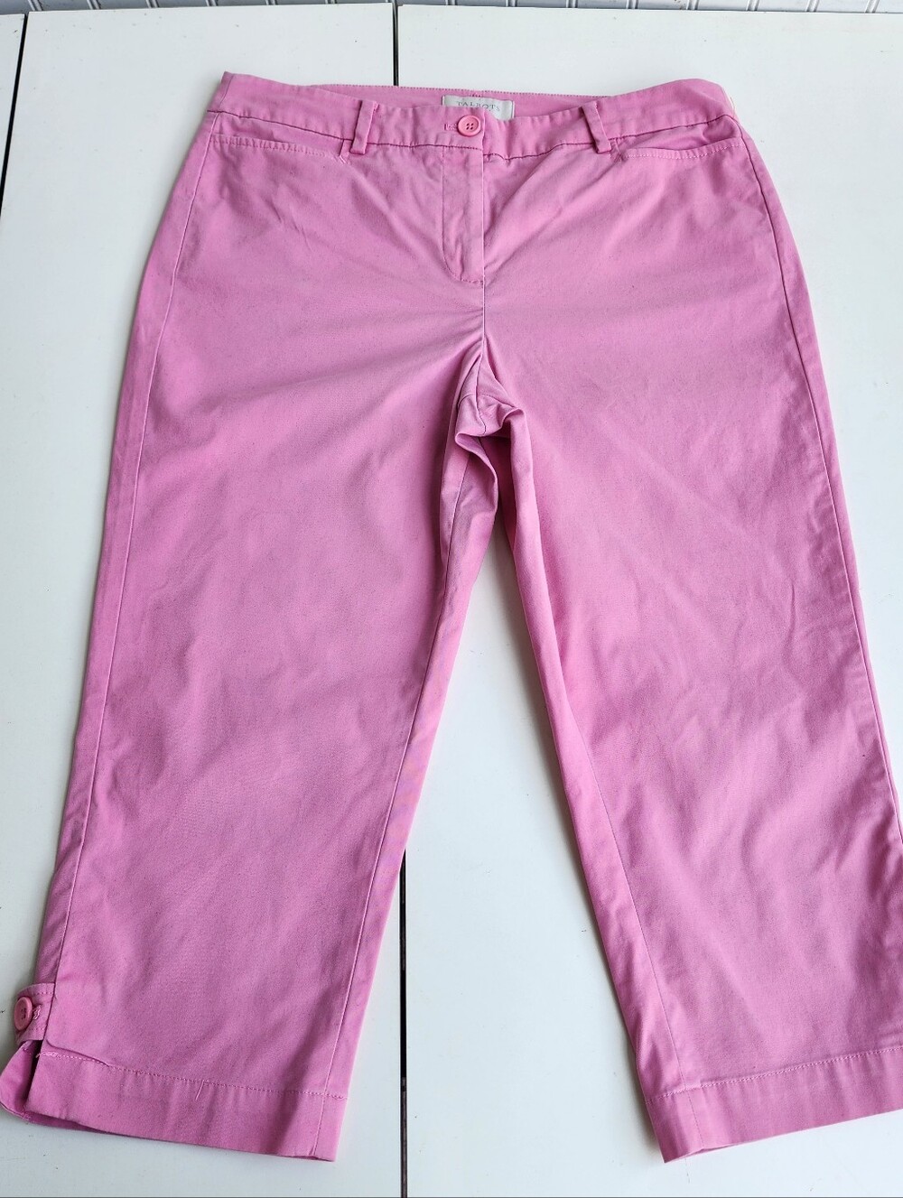 Talbots Pants Women Pink Perfect Skimmer Twill Crop Chino Stretch Casual 10P